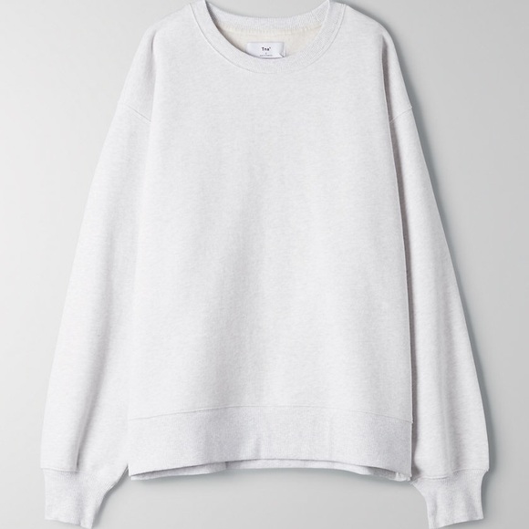 TNA Cozy Fleece Boyfriend Crew Sweatshirt ash grey